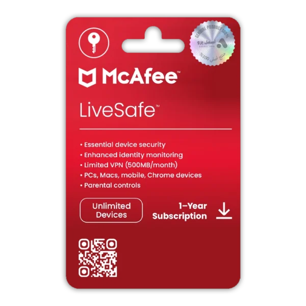 McAfee LiveSafe - Unlimited Devices for 1 Year - Image 1